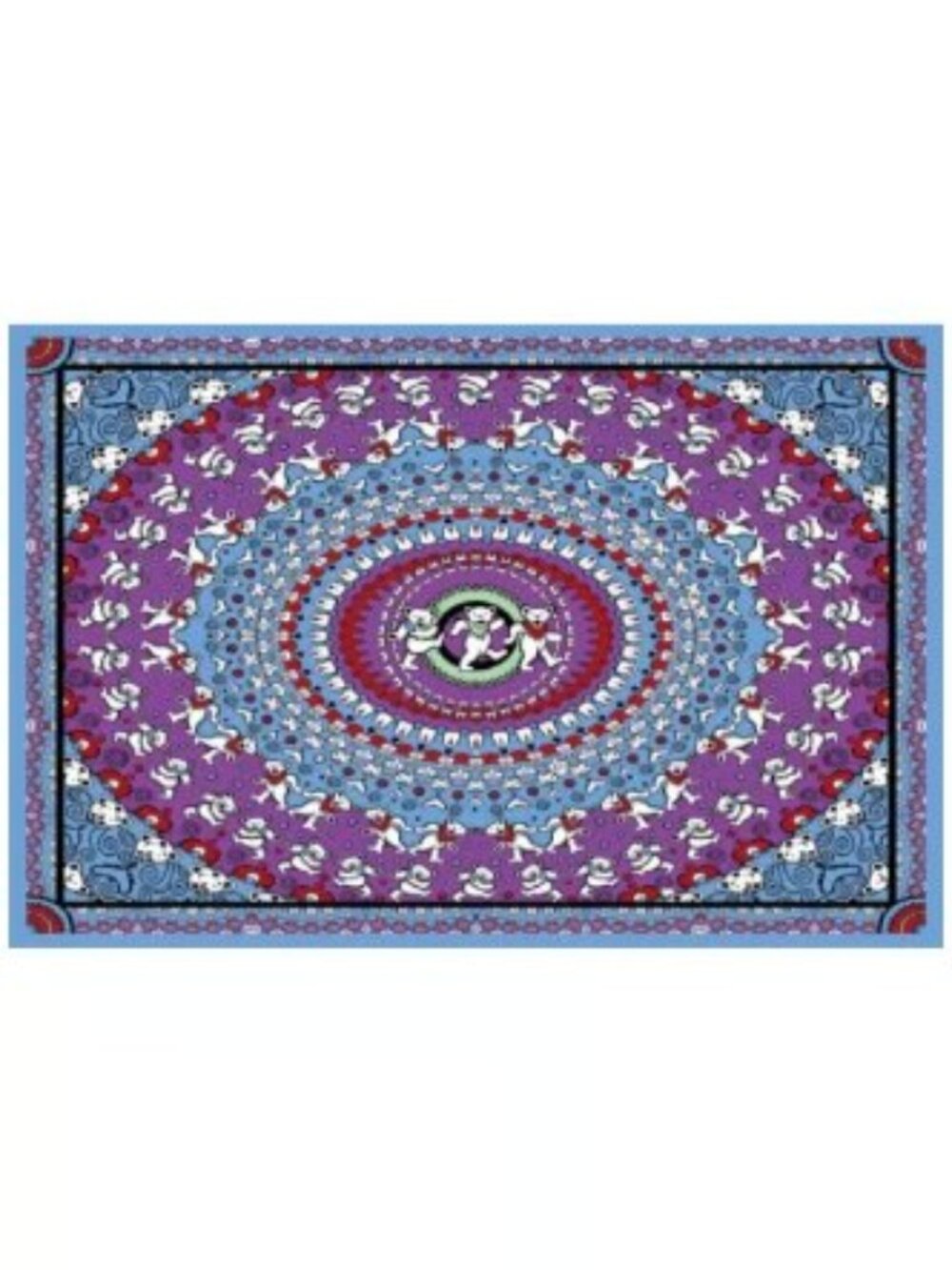Grateful Dead Dancing Bears Mandala Tapestry ~ 30" x 45" ~ w/Corner Loops ~ New!